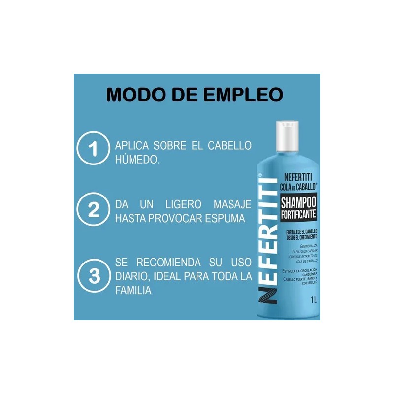 Shampoo Cola De Caballo Para Crecimiento Nefertiti De 1 Lt