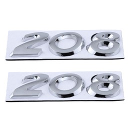 208 Emblem Car Sticker Boot Decoration Sticker Badge Emblem Accessories (Silver)