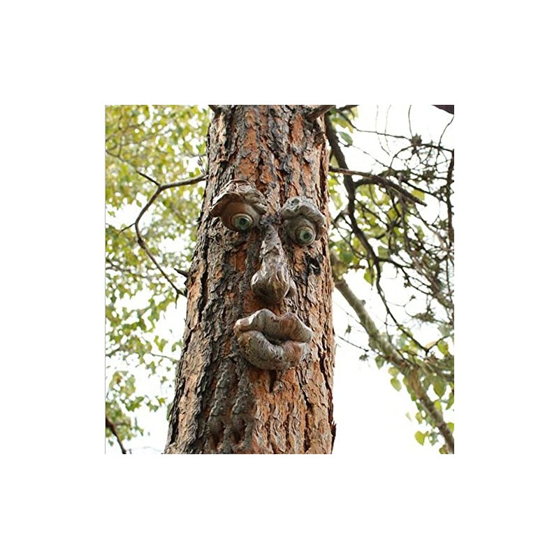 Romeeton Tree Hugger Resin Old Man Bark Ghost Face Funny