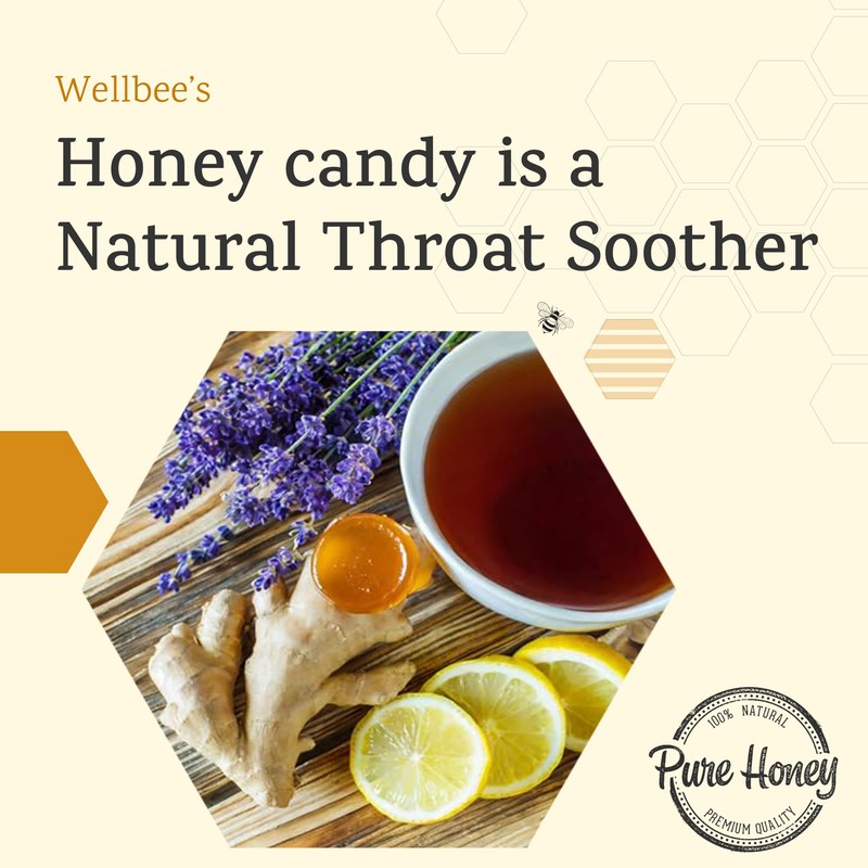 Wellbee's 100% Pure Honey Candy - Natural Honey Cough Drop