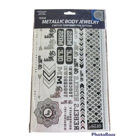 University Of Mississippi Ole Miss Temporary Foil Tattoos- Metallic Body Jewelry