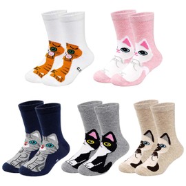 Artfasion Girls Ankle Animal Socks: Cute Crew Cotton Socks Soft Funny Childs Breathable Cartoon Sock for 5-7 Years Kids Students Brother Son Going Out Birthday Exploring Walking Adventure Games Gifts