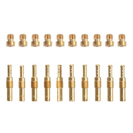 20pcs Jets kit - 10Pcs Carburetor Main Jets and 10Pcs Slow Pilot Jets for PWK Keihin OKO CVK PWM