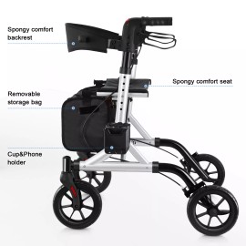 WALK MATE Rolling Walkers for Seniors w/Seat Folding Rollator Walkers Lightweight Foldable