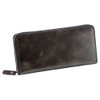 SNOVIST Men's Long Wallet, Museum Calf, Zippered, Wallet, Garson, Black