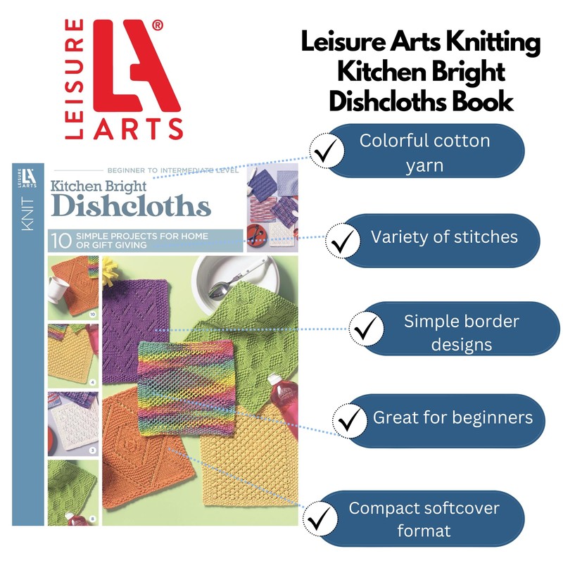 Leisure Arts Kitchen Bright Dishcloths