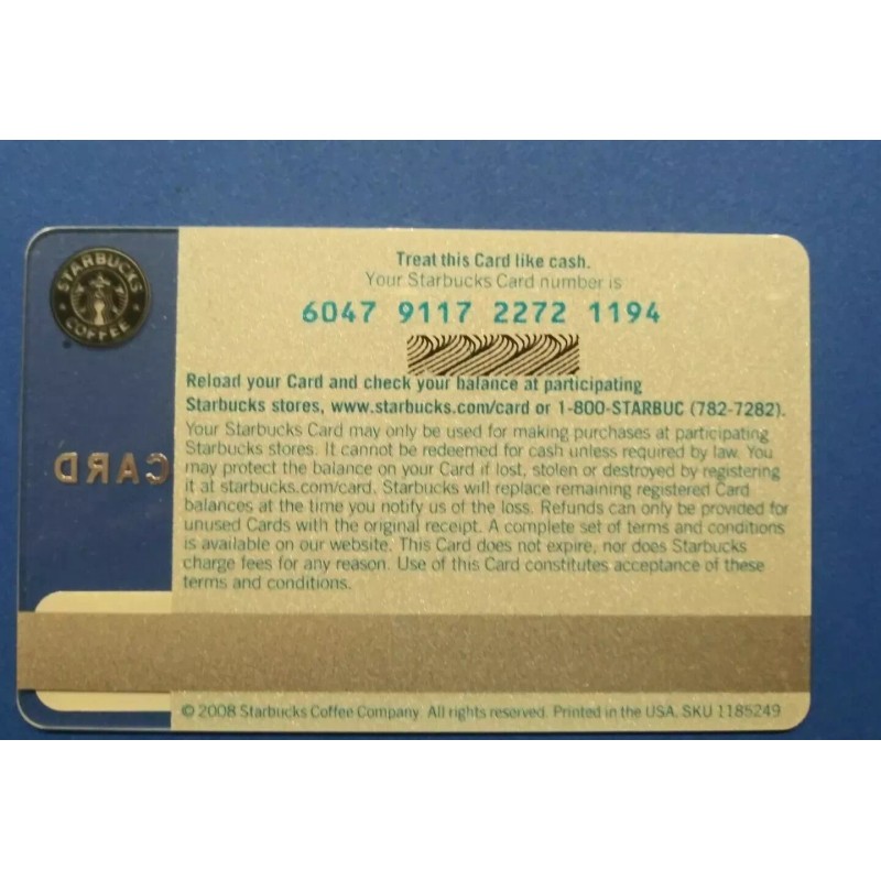 STARBUCKS CARD 2008 " WINTER " UNIQUE ART WORK~OLD LOGO~A
