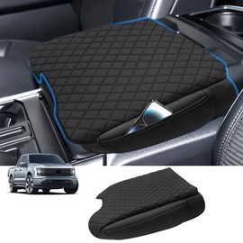 Sze Center Console Cover for 2015-2020 Ford F-150 F150 / 2017-2022 F250 F350 F450 / 2018-2024 Expedition Car Armrest Storage Mat PU Leather Arm Rest Pad Console Box Cover Center Console Cushion