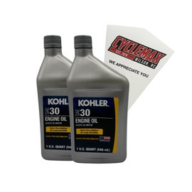 Cyclemax Two Pack compatible with Kohler Synthetic Blend Sae 30 4-Cycle Engine Oil 25 357 03-S Contains Two Quarts and a Funnel