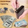 Wallet for Men Bifold Genuine Leather Zipper Wallet RFID Blocking
