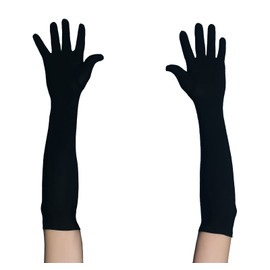 JOMOCARE Cosplay Gloves Long Tight Strech Gloves for Cosplay Costume Green Screen (Black)