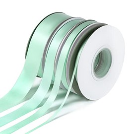 AE Amelia Ella - Pastel Green - 10mm x 25 Metre Reels - Double Sided Satin Ribbon for Arts-Crafts, Gift Package Wrapping Sewing Trim Christmas Wedding Birthday Valentine's Day