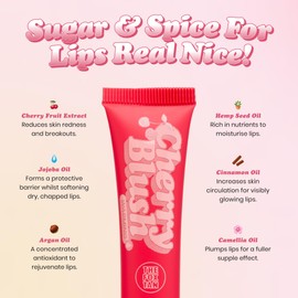 The Fox Tan Cherry Blush Sunkissed Lip Balm, Plumping Lip Gloss, Sheer Tint, Vegan & Cruelty-Free, 15ml