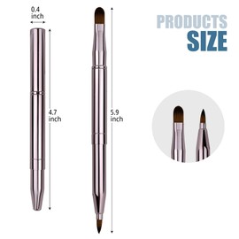 Kkuadcehi 1 PCS Lip Brush, Retractable Lip Include Lid, Double-Ended Lip Makeup Brushes, for Lipstick Lip Gloss, Multifunctional Lip brush (Pink)