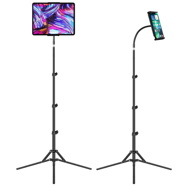SAMHOUSING Phone Tripod, Ipad Tripod Stand,Gooseneck 65-inch Floor Stand for