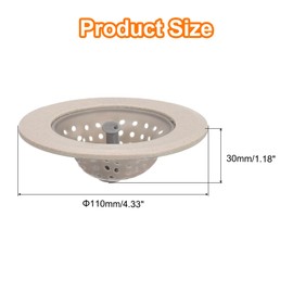 uxcell Silicone Kitchen Sink Strainer, 2Pcs Sink Drain Strainer Sink Drain Stopper with Large Wide Rim 4.3" Diameter, Beige