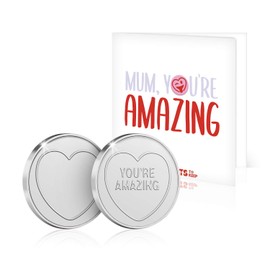 Swizzels Love Heart Mum You're Amazing Card With Silver Plated Keepsake Coin