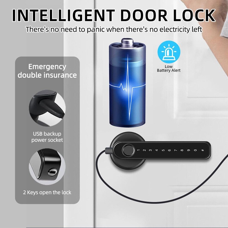 Xenocam Fingerprint Smart Door Lock with Keypad Handle for Home,