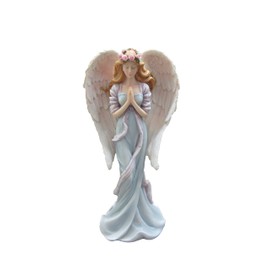 DWK Serenity Standing Praying Angel Statue Sympathy Gift Guardian Angel Sculpture Home Decor Condolence Gifts - 11"