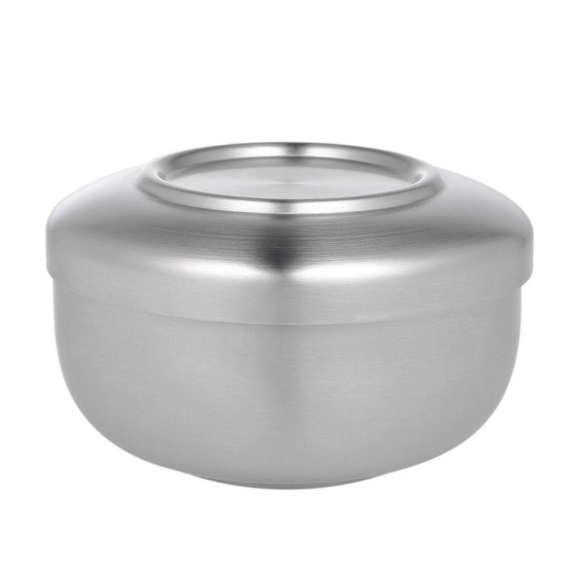 Healifty Shaving Bowl with Lid for Shop Bathroom (Stainless Steel
