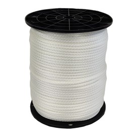 3/16 inch White Dacron Polyester Rope - 500 Foot Spool | Solid Braid - Industrial Grade - High UV and Abrasion Resistance - Low Stretch