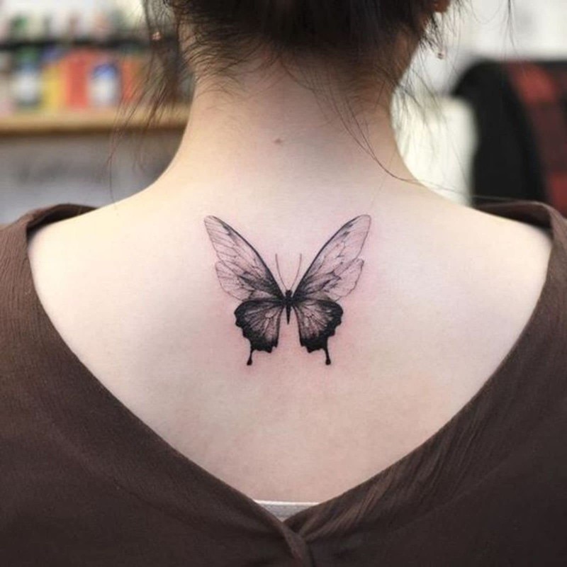 Womaha Black Butterfly Series 36 Sheets Butterfly Temporary Tattoos for
