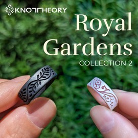 Knot Theory Silicone Ring in Silver Filigree Size 7 - Engraved Dual Layer Engagement Wedding Band, Sports Activities, Breathable Comfort Fit