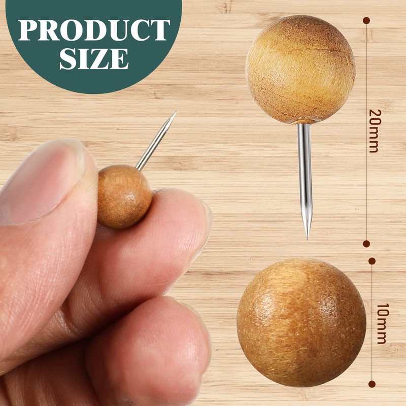 Wooden Push Pins Thumb Tacks Push Pins for Cork Board