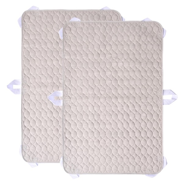 JUSSYOS Positioning Bed Pad with Handles, Waterproof Breathable Reusable Bed Pads for Incontinence at Home & Hospital, 2 Pack Washable Transfer Sheet Pads for Adults and Elderly(34x52 Inch)