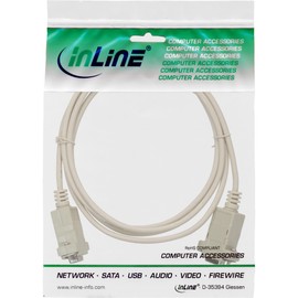InLine® Null modem cable, InLine®, 9 pin socket/socket 2m, clipped
