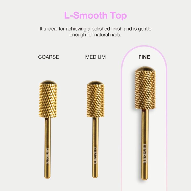 CURACORO Curacoro Nail Drill Bits 3/32' - L-Shape Smooth Stop