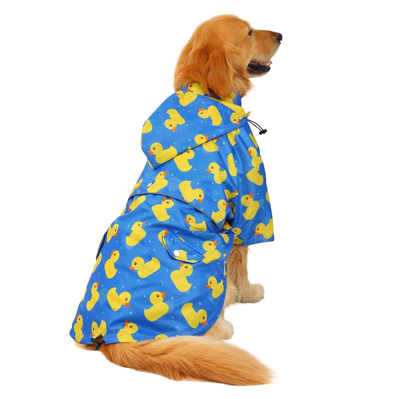 HDE Dog Raincoat Poncho Double Layer Zip Rain Jacket with