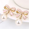 coadipress Pearl Bow Earrings for Women Trendy Stuff Cute Bow