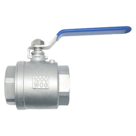 DAN SPEED 1.5" NPT Female Threaded Full Port Ball Valve with Blue Vinyl Lever Handle,316 Stainless Steel,WOG1000(1-1/2 Inch)