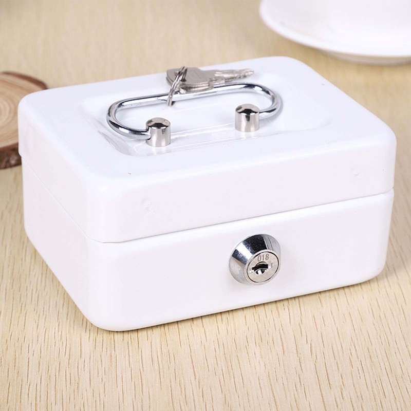 Cash Box with Money Tray Metal Storage Safe Lock Box