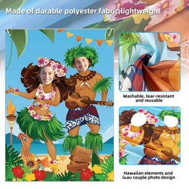 XZEIT Luau Party Decoration Hawaii Photo Background, Party Decoration Hawaii Photo Background Photo Banner, Hawaiian Aloha Party Luau Couple Support Summer Beach Tropical Decoration Party Beach Party