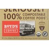 Boyd's Organic Red Wagon Coffee Dark Roast, 12 Count (Pack