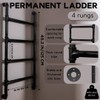 4-Step Wall-Mounted Ladder – Metal Climbing Access for RV, Attic,