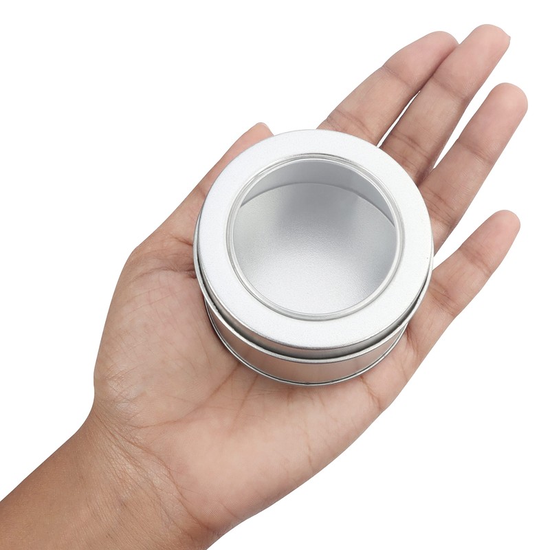 Small tin cans with lid, round metal cans with lid,