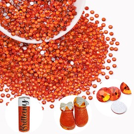 2000PCS SS12/3mm Crystal Rhinestones (Orange/Hyacinth), Bedazzling Flatback Glass Rhinestones for Crafting DIY Nail Art Makeup Decoration, Gems Diomand Charms for Tumbler Shoes Clothing Mug
