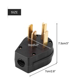 1pc NEMA 14-50P 50A 125/250V Straight Blade Male Plug USA 3 Pole Industrial Grade Grounding 4-Prong Power Generator Plug Replacement