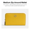 Coach Medium Zip Around, Canary