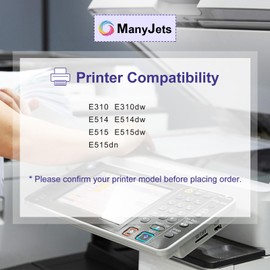 ManyJets E310 E514 E515 Drum Unit Replacement (2-Pack) Compatible for Dell E310 E310dw E514 E514dw E515 E515dw E515dn - 12,000 Pages Imaging Drum Compatible for Dell PVTHG/593-BBKD/P7RMX (Black)