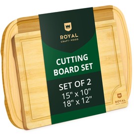 Wood Cutting Boards for Kitchen - Bamboo Cutting Board Set, Chopping Board Set - House Warming Gifts for New Home