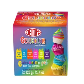 6 Neon Gel Food Colors Kit Gelicolor