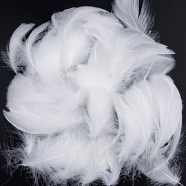 Set of 100 White Goose Feather Craft Dream Catcher Earrings Wedding Festival Baby Shower Decoration White 5-8cm Scrapbooking Embellishments