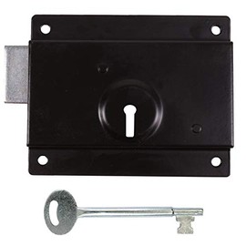 TIMCO Press Lock - Black - 5" - Surface Mounted Shed Door & Gate Deadlock
