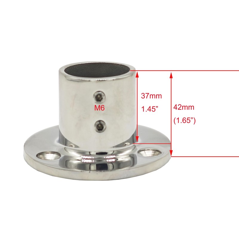 Douzime 90 Degree Boat Deck Handrail Rail Fitting Round Base
