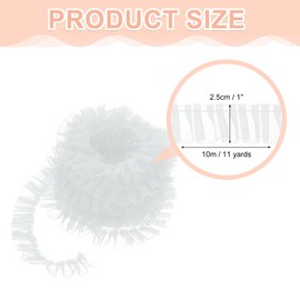 QUARKZMAN 11 Yards Ruffle Lace Trim Ribbon 2.5 cm/1 Inch Pleated Organza Lace Edge Trim Sewing Lace Fabric Trim for DIY Craft Dress Clothing Wedding Gift Home Decoration Bright White