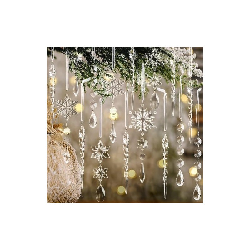 18 Ornamentos navideños, Cristales para arbol de Navidad